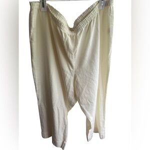 Soft Surroundings NWT Petite White‎ Beachy Gauze Wide Leg Pull On Pants Sz 2XP